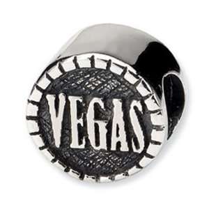   Sterling Silver Las Vegas Chip Bead Charm Reflection Beads Jewelry