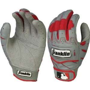 Franklin Adult Gry/Red Tectonic Pro Batting Gloves   Large   Equipment 