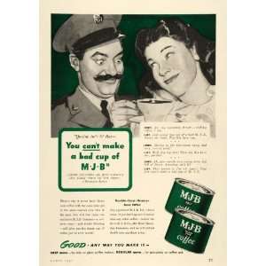  1942 Ad MJB Coffee Cup Jerry Colonna Judy Canova WWII 