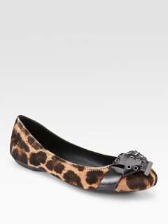 Brian Atwood   Carabelle Leopard Print Calf Hair Ballet Flats   Saks 