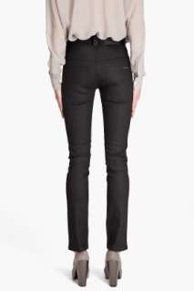 Nudie Jeans Thin Finn Dry Black Coated Jeans for women  SSENSE