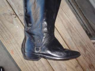 Etienne Aigner Riding Equestrian Boot Black Leather Vintage Women 6 