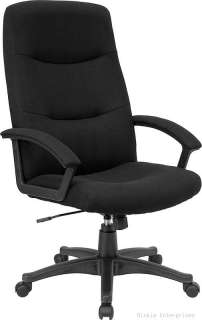 traditional black fabric high back executive chair