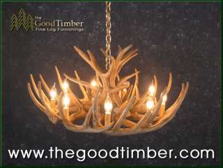 Our twelve antler whitetail cascade chandelier has a little less 