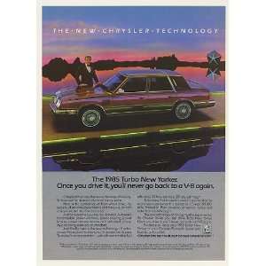  1985 Ricardo Montalban Chrysler Turbo New Yorker Print Ad 