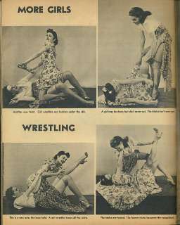 Girl wrestling upskirt steno Boot removal GRIN 12 1940 Kooba Cola ad 