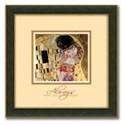 The Kiss Framed Canvas Art By Gustav Klimt   14 x 14