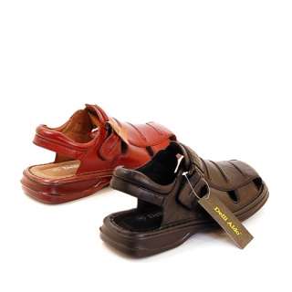 Mens Leather Sandals Fisherman Closed Toe Cross Straps Slippers 