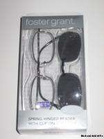 50 Foster Grant Spring Hinged Readers Eyeglasses Clip on Sunglass 