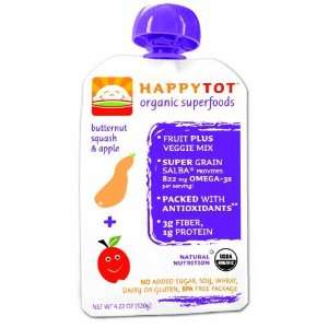 HAPPYBABY Happy Tot, Butternut Squash and Apple, 4.22 Ounce Pouch 