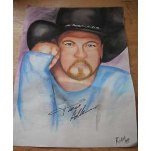   Painting Art of Trace Adkins Country Star Signed