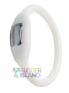 Glow in Dark Silicone Rubber ion Band Bracelet Watch  