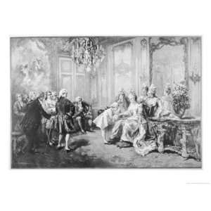 Wolfgang Amadeus Mozart Received by Madame De Pompadour Giclee Poster 