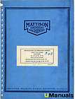 Mattison No. 24 36 48 Surface Grinder Instruction and Parts Manual