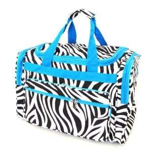 Zebra Duffel Bag Blue Trim 19 
