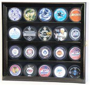 20 NHL Hockey Puck Display Case Cabinet Holder Rack UV  