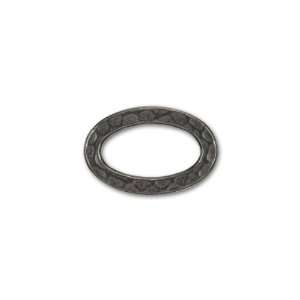  Black Finish Pewter Small Hammertone Oval Link