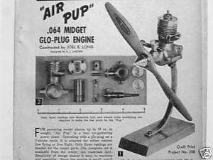 You can build AIR PUP .064 glo plug engine Plans  