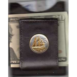   Island Sail boat, Coin   (Folding) Money clips  