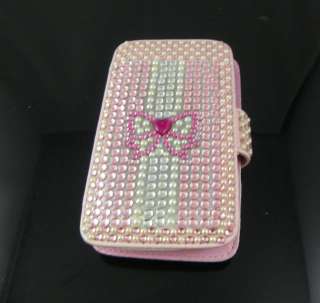   Bling Crystal Flip Leather Cover Case for iPod touch 4 4G Pink  
