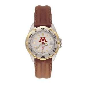   Gophers All Star Ladies Black Leather Strap Watch