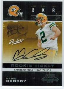 2007 Playoff Contenders Mason Crosby ROOKIE TICKET AUTO #196   PACKERS 