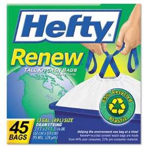   Renew Recycled Kitchen Trash Bags PCTE48729: Health & Personal Care