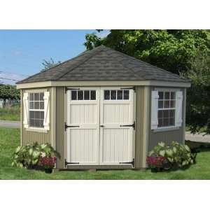   10 5 Sided Colonial Garden Shed Panelized Kit: Patio, Lawn & Garden