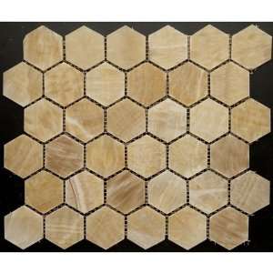  Honey Onyx Polished 2 HEXAGON Mosaic Tiles