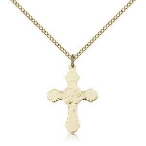 Gold Filled Cross Medal Pendant 7/8 x 5/8 Inches 6036GFFour 4  Comes 