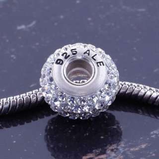SILVERY CZ STERLING SILVER BIG HOLE SPACER BEADS PP693  