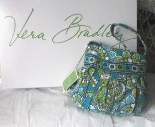 Vera Bradley RETIRED Hannah Handbag SMALL FABRIC purse PEACOCK green 
