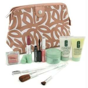   Lipgloss + Blush + Brush Set + Bag   8pcs+1bag
