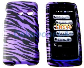 LG Rumor Touch LN510 Purple Zebra Hard Case Phone Cover  