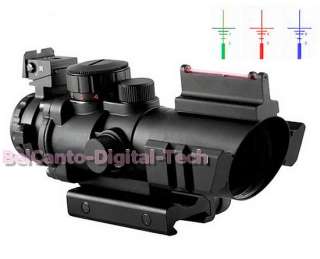   4x32 Fiber Optic + RGB Crosshair Dual Illuminated Rifle Scope  