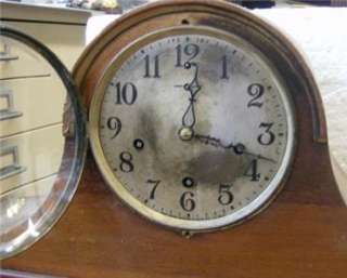   Newhaven mantel clock wood case 8 day time strike   case fixer  