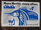 1981 Print Ad Mexicana Mexico Airlines Blue Marlin ART