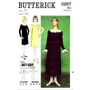  Butterick 3287 Sewing Pattern Mary Quant Shift Dress Size 