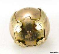 MASONIC Folding Cross ORB Fob   9k Gold Antique Symbol Engraved Ball 