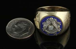 Past Master Masonic Diamond Custom Ring   10k White Yellow Gold Masons 
