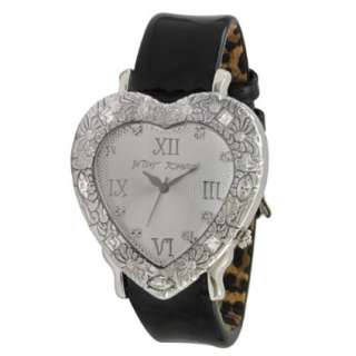 Betsey Johnson Womens BJ2190 Heart Shaped Case Strap Watch   designer 
