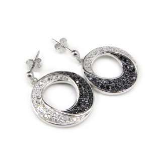  Silver loops Romy black white. Jewelry