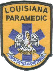   Paramedic Patch EMS Medic LA State Ambulance Emergency Medical Service