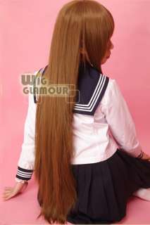 Ookami san Ryoko Okami Dark Brown Long Straight Cosplay Hair Wig 