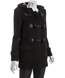 Burberry Burberry Brit black wool hooded toggle coat