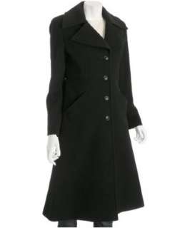 Cole Haan black wool and cashmere long coat  