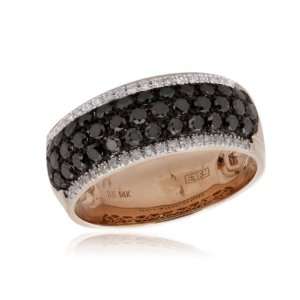   Effy 14K Rose Gold Diamond and Black Diamond Ring, 95 Tcw. Jewelry