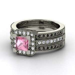 Va Voom Ring, Princess Pink Tourmaline 14K White Gold Ring 