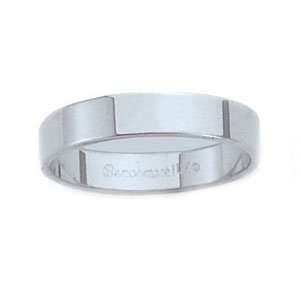  Platinum 4mm Flat Comfort Fit Wedding Band Ring (Sizes 8 1 