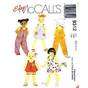 McCalls 9312 Sewing Pattern Toddler Girls Dress Top Jumpsuit 
